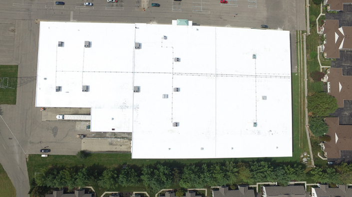 Retail roofing project in Newark, Ohio — Duro-Tuff Overlay